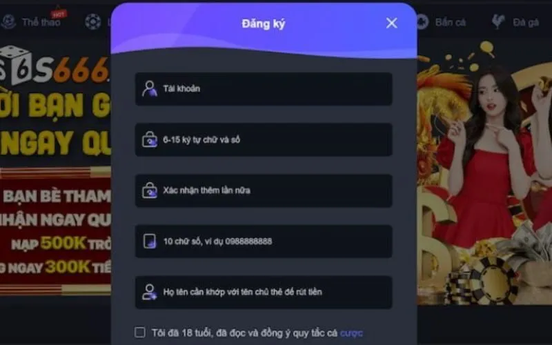 Hướng dẫn cách đăng ký s666